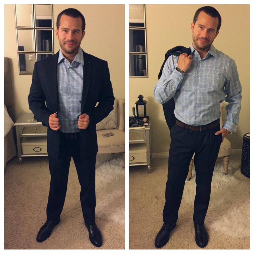 Zara Suits Collection - Navy Two-Piece Suit